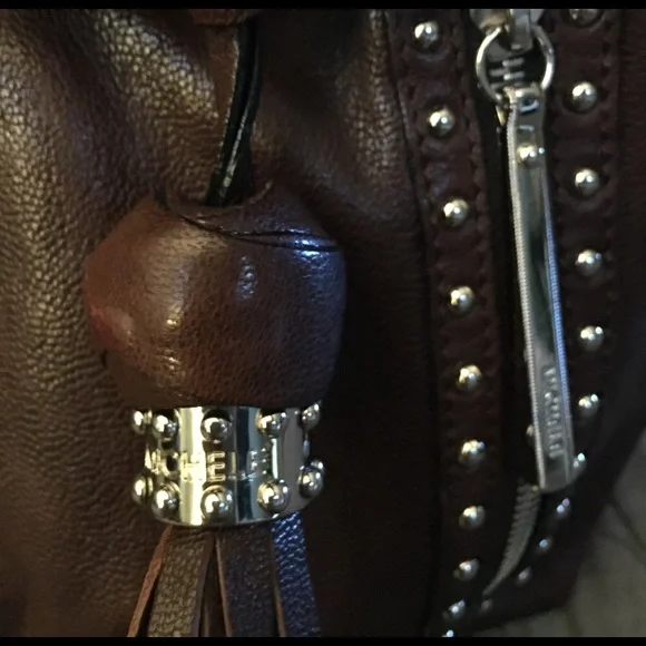 Michele Leather Satchel with Tassel - Picture 2 of 8